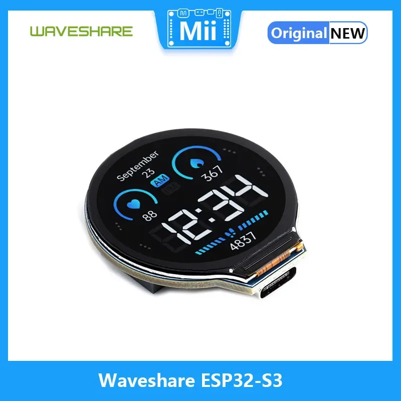 Waveshare ESP32-S3  , 32 Ʈ LX7  ھ μ, GC9A01 ÷ ̹ Ĩ , 1.28 ġ IPS LCD