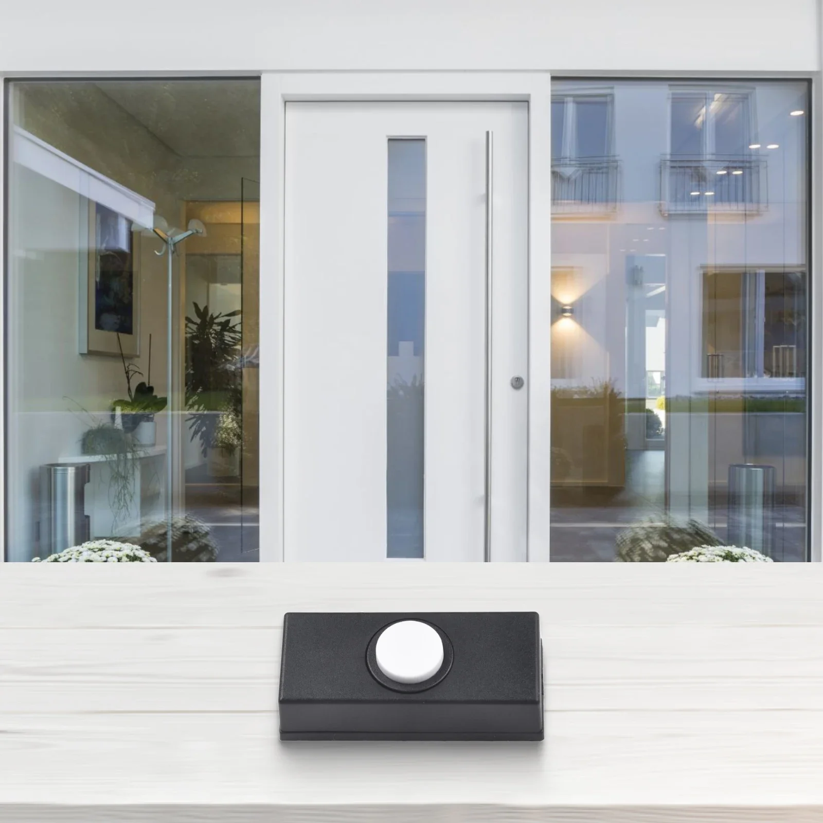 Doorbell Push Button ABS Wired Connection Convenient Plastic Hard Wiring Black Door Bell Chime Bell Push Press Button Accessory