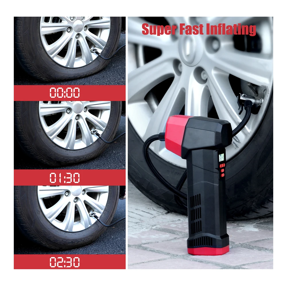 

Electric Car Inflator Pump Mini Portable Wireless Air Compressor Air Pump With Digital Display For Car Motorcycle Bicycle Tire