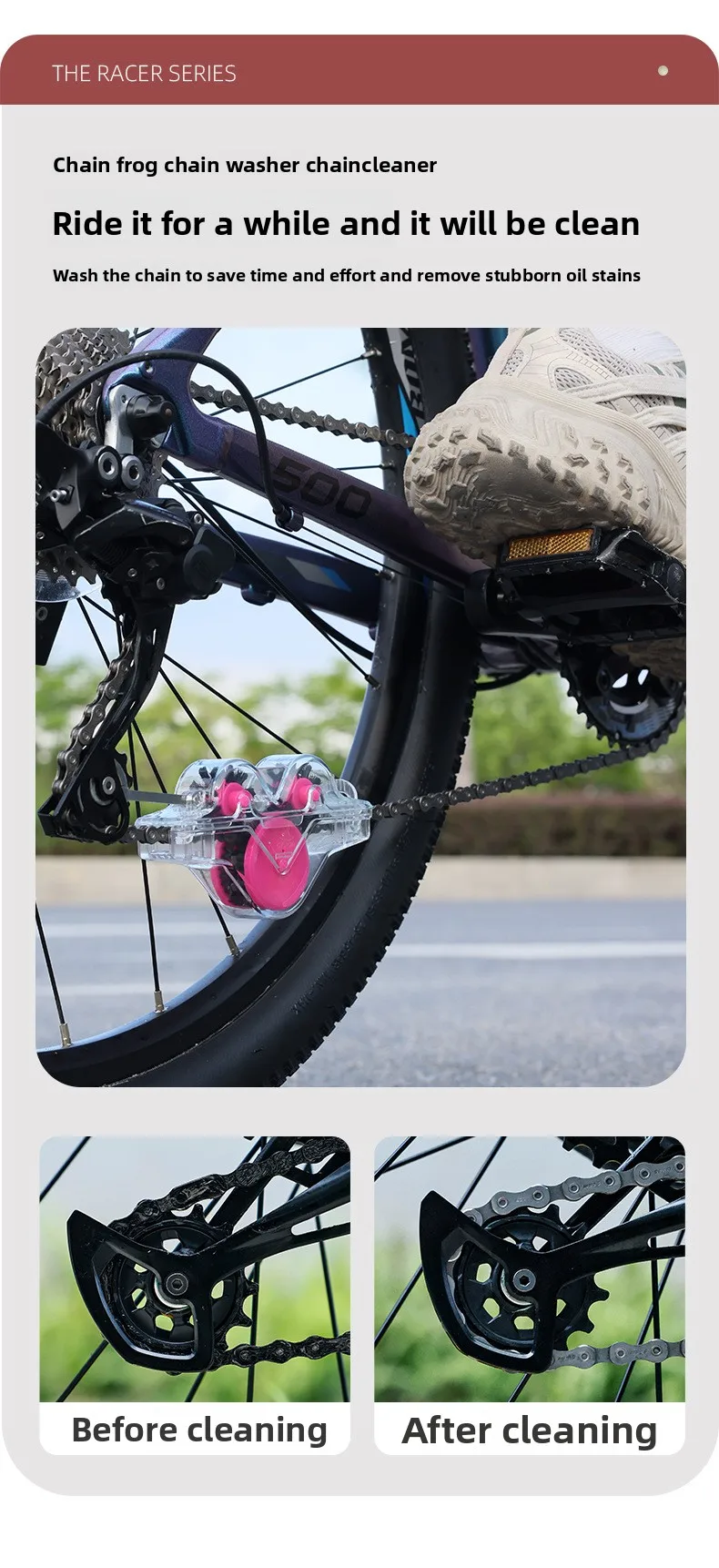 Description Picture 6 of itemBicycle Chain Cleaner Cycling Cleaning Kit Cycling Scrubber Washer Tool MTB Road Bike Frog Chain Washer High-Performance Tools