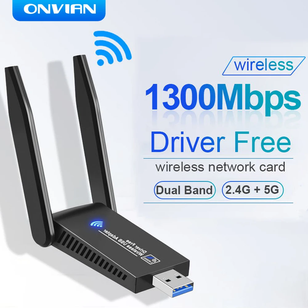Onvian 1300Mbps USB WiFi Adapter Free Driver USB3.0 Wireless Network