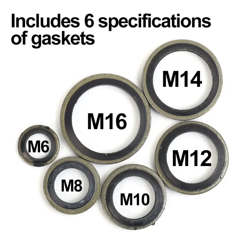 Oil Drain Plug Gasket Sealing Washers Oil Drain Plug Seal Washer Engine Gasket Set Car Oil Pan Drain Gasket Kit