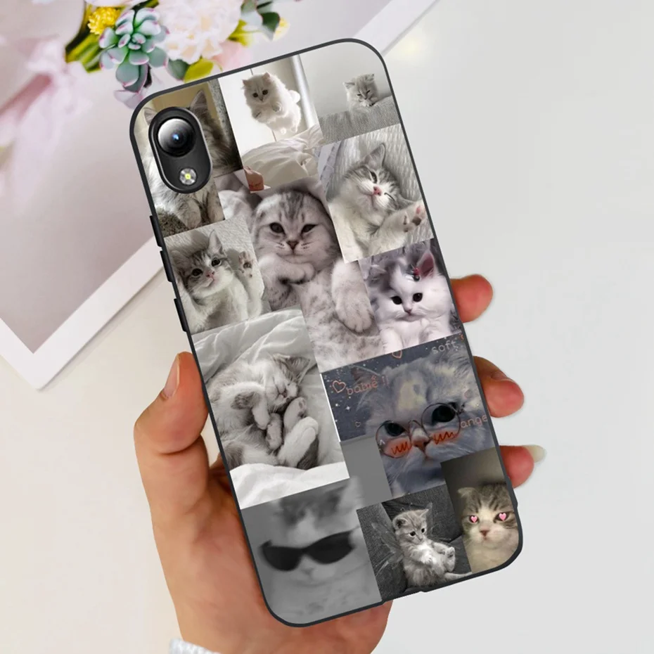 Lovely Printing Black Silicon Soft Back Cover Phone Case