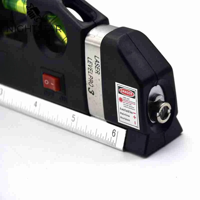 Laser Level Horizon Vertical Measure 8FT Aligner Standard and Metric Rulers Multipurpose Measure Level Laser Black
