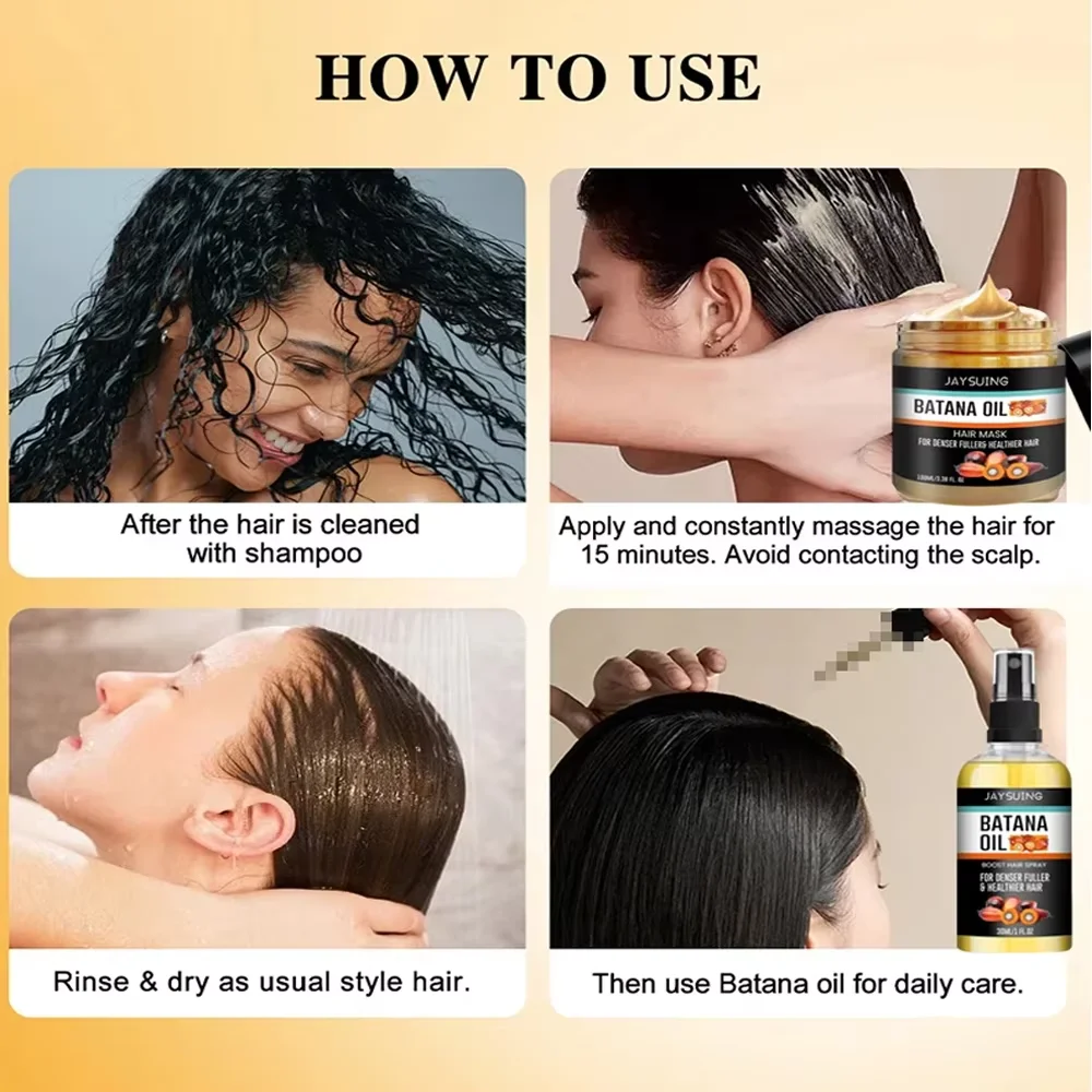 Fast Hair Growth Set Batana Oil Traction Alopecia HairS Mask Anti Break Loss Hair Growth Oil Baldness Treatment Hair Health Care 6 Fast Hair Growth Set Batana Oil Traction Alopecia HairS Mask Anti Break Loss Hair Growth Oil Baldness Treatment Hair Health Care - Image 6