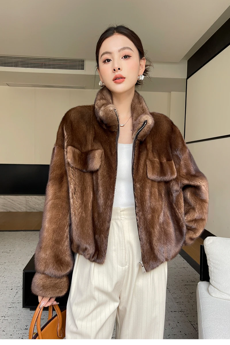 High-end Luxury Natural Mink Fur Winter Jackets for Women 2025 New 