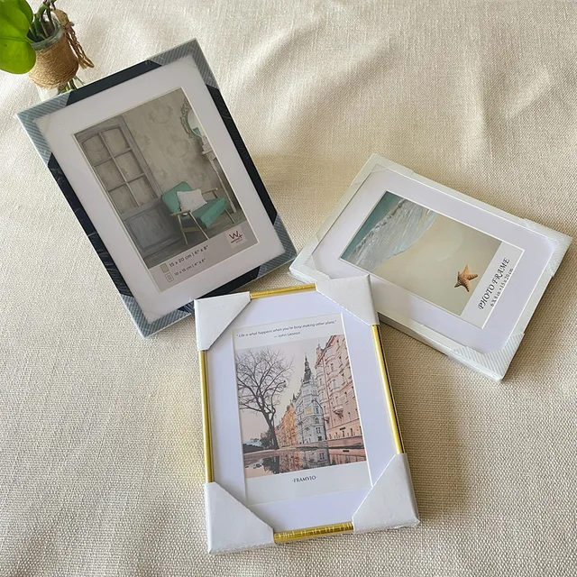 Golden Black Picture Photo Frame Aluminum 15x20 21x30 Plexiglass Mat Wall Mounting Gallery Living Room Home Decor 6