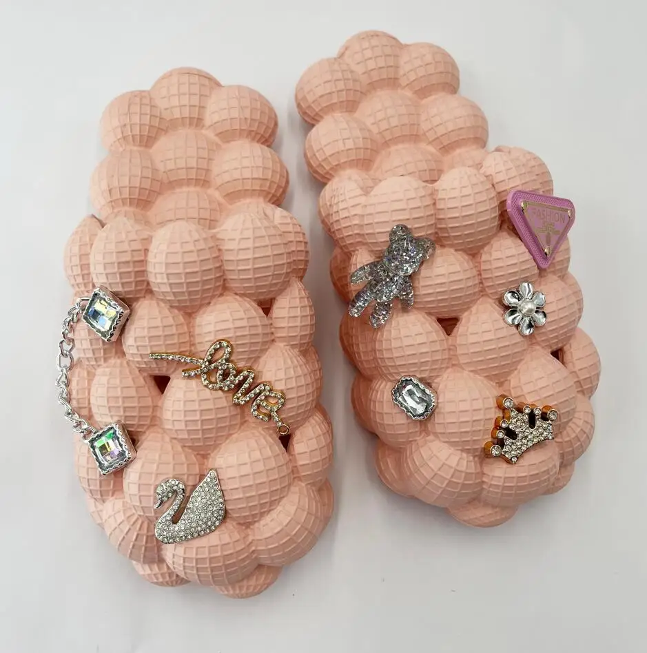 ZMPDXY Bubble Slides With Charms Beach Men Women Bubble Sandals 2022