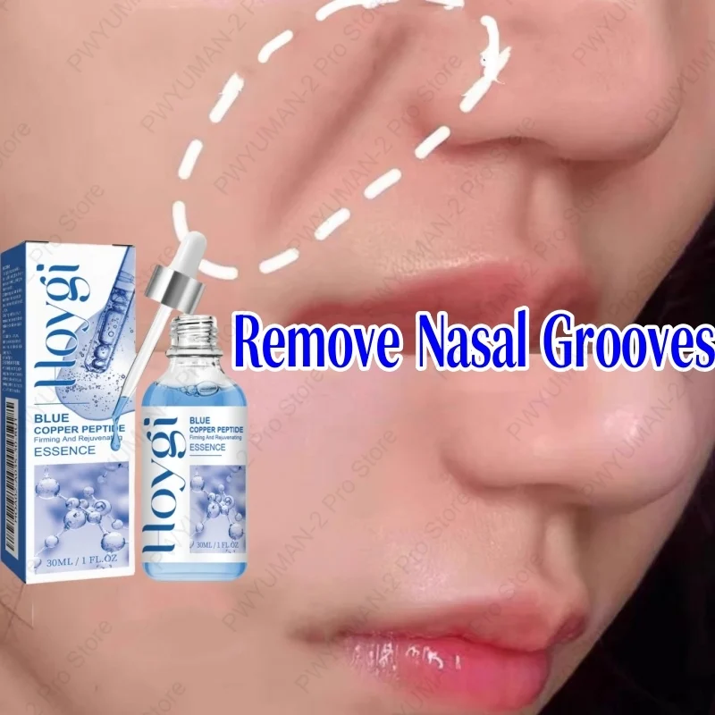 Blue Copper Peptide Wrinkle Serum Firming Lifting Reduce Fine Lines Restore Skin Elasticity Moisturizing Hydrating Brighten 30ml