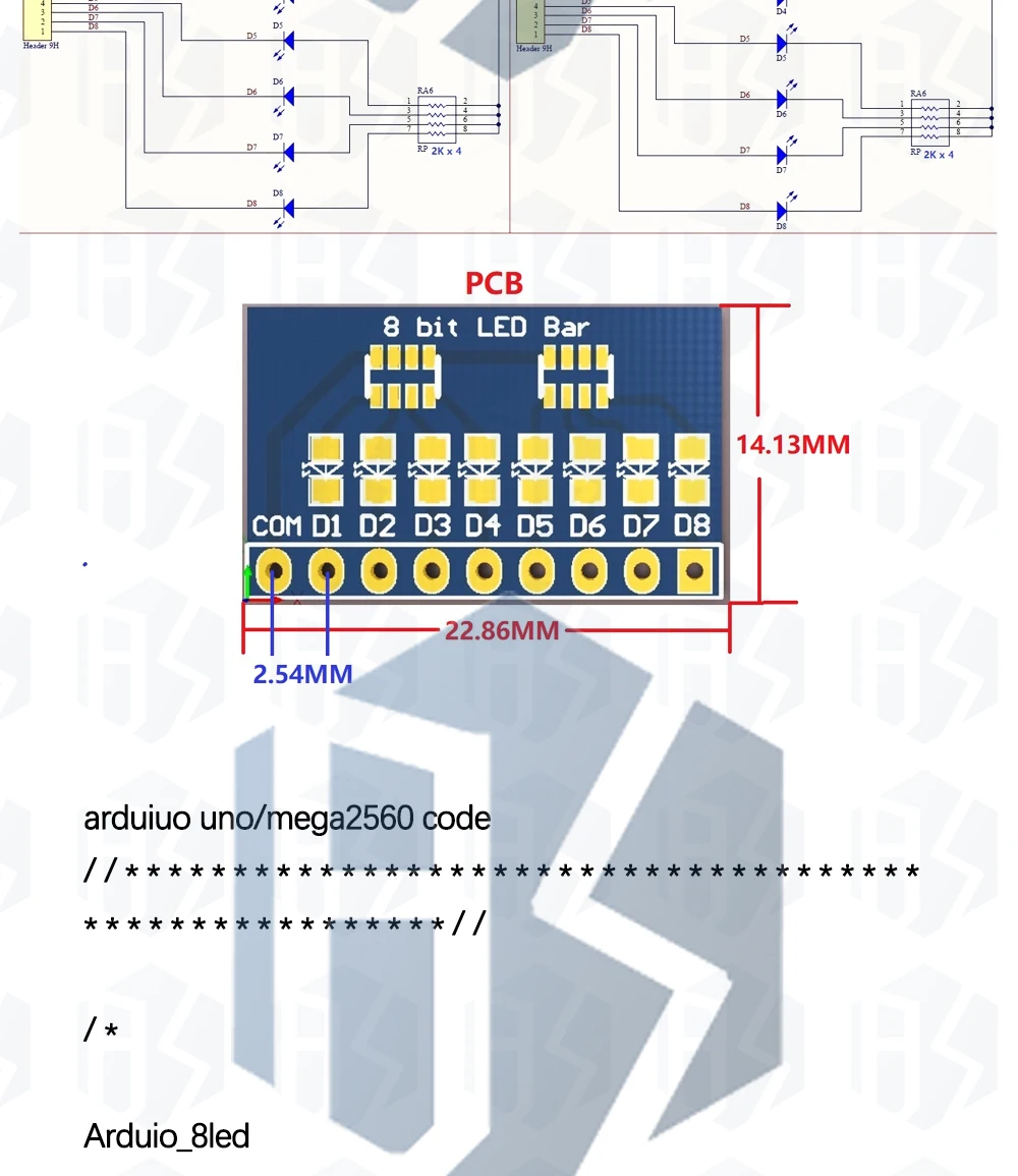 1PCS~20PCS 3-24V 8Bit Blau/Rot Gemeinsame Anode/Kathode LED-Anzeigemodul Starter-Kit-Platine für MCU ARM Drucker UNO MEGA2560 EGBO – Detail 5