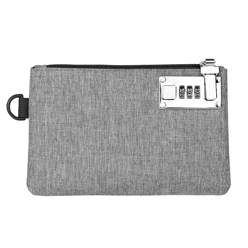 Lockable Money Bag Coin Purse for Cash Passports Credit Cards Storage Cash Bag Men's Card Holder Pocket Clutch with Lock for Men