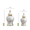 Ceramic General Jar Marbling Ginger Jar Flower Vase Storage Tank with Lid Desktop Porcelain Handicraft Ornaments Home Decoration 5