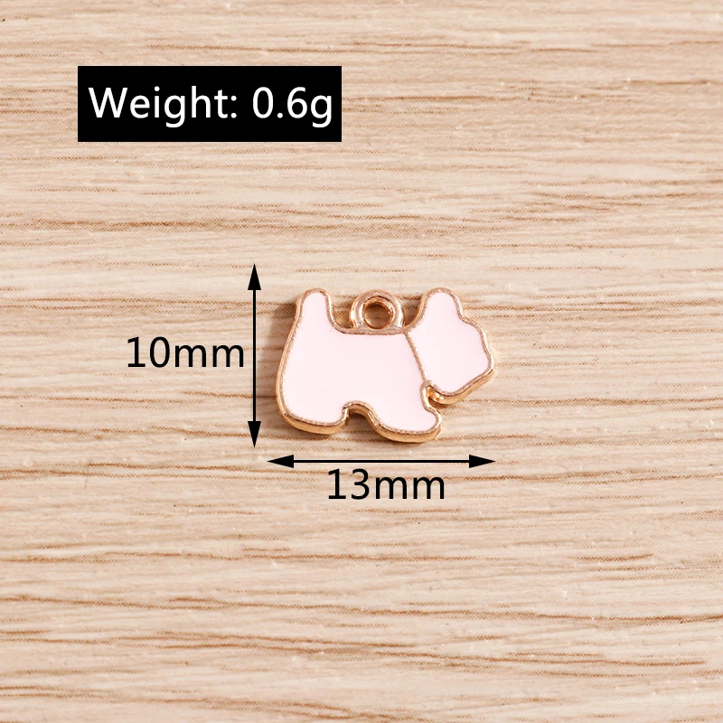 Tusember 10 Stück Cartoon Niedlicher Welpe Hund Charms Emaille Tier Charms Anhänger für Halsketten Ohrringe DIY Armband Schmuck Zubehör – Detail 6
