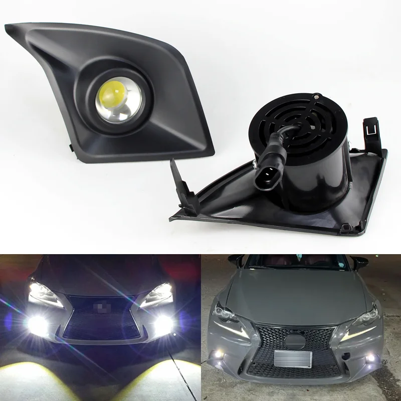 レクサスFスポーツ LED フォグランプ IS200 TIS250 IS300 IS350 2014-2016 ヘッドライト DRLカバーフレーム カー用品 Jodriva CanBus ライセンスプレートライト用 2 個、レクサス用、Is200