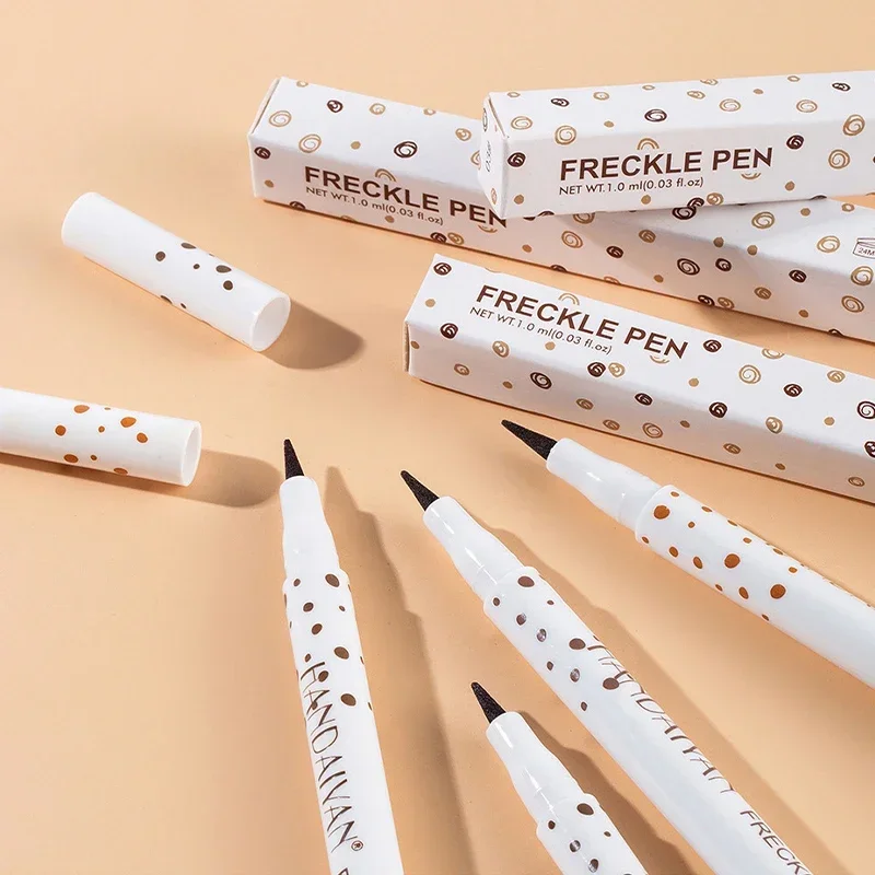 4PC Natural Freckle Pencil Dot Spot Pen Create Effortless Sunkissed Makeup Long Lasting Waterproof Soft Brown Freckle Makeup Pen 4