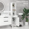 Homcom Bathroom Storage Cabinet, Free Standing Bathroom Storage Unit, Tall Linen Tower with 3-Tier Shelves and Drawer, White 4