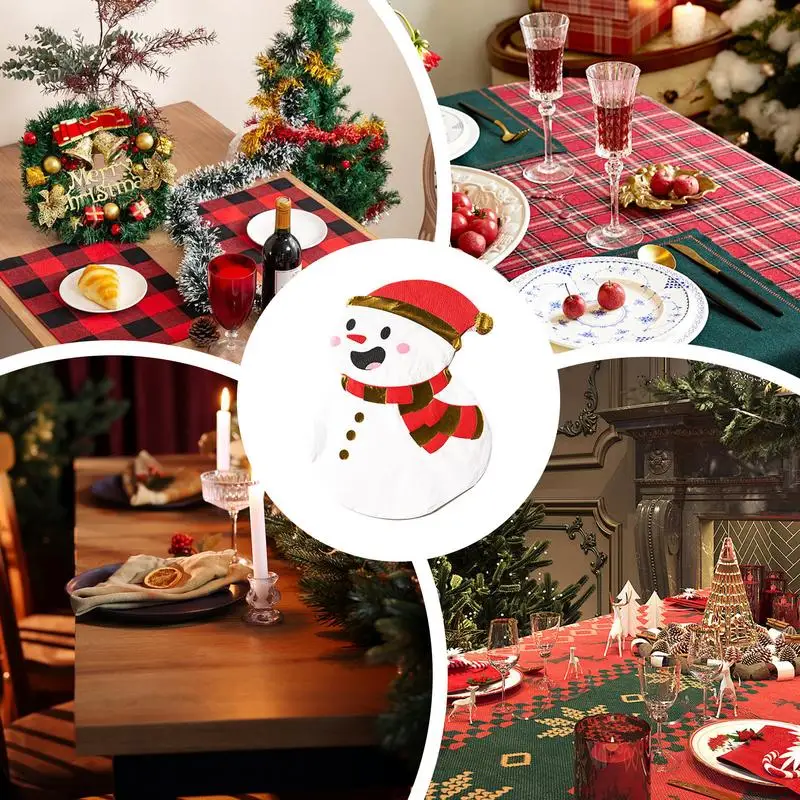 Dinner Table Napkins Holiday Table Decor Printing Paper Towel Christmas Design Paper Napkins Tableware Decor For