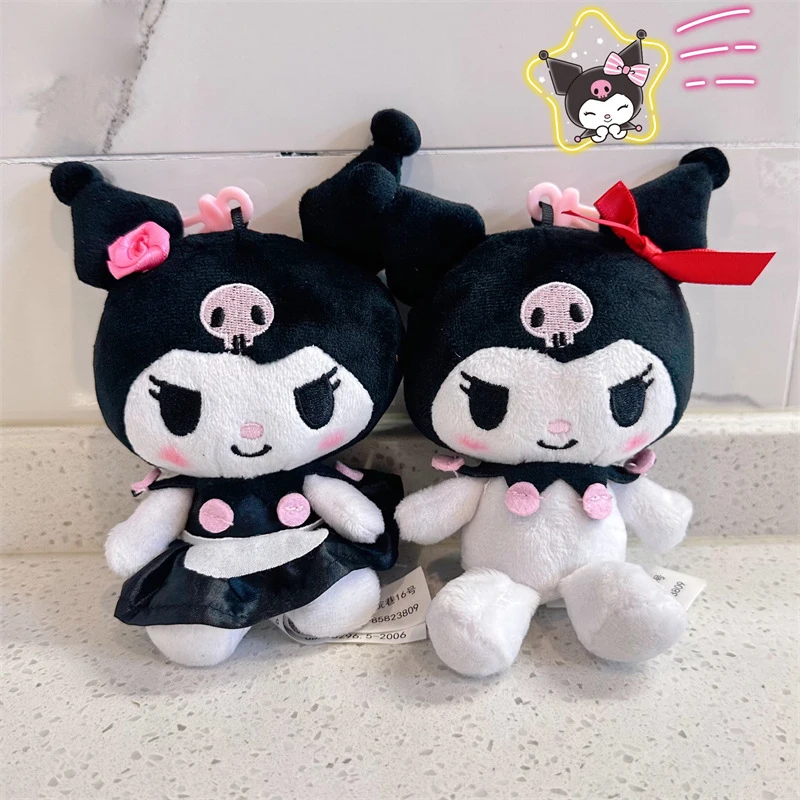 애니메이션 키체인 산리오 헬로 키티 쿠로미 시나모롤 봉제 인형 펜던트 장난감, 귀여운 키링 파티, 생일 선물