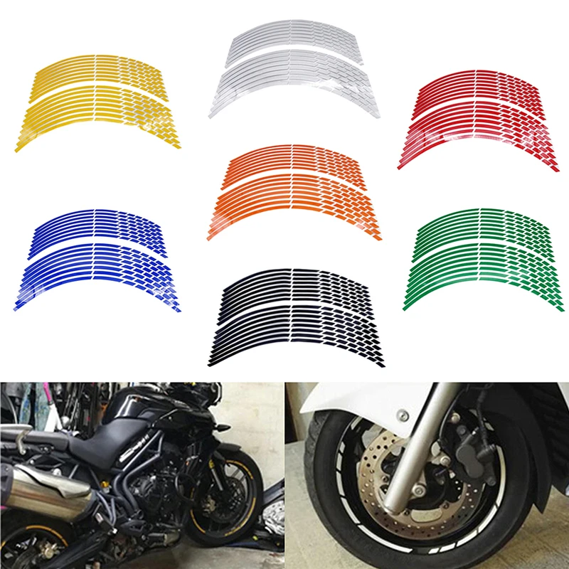 Фото Полоски для мотоциклов и колес, светоотражающие наклейки для KTM, Yamaha, Suzuki, Honda, 17/18/19/16 шт. №1