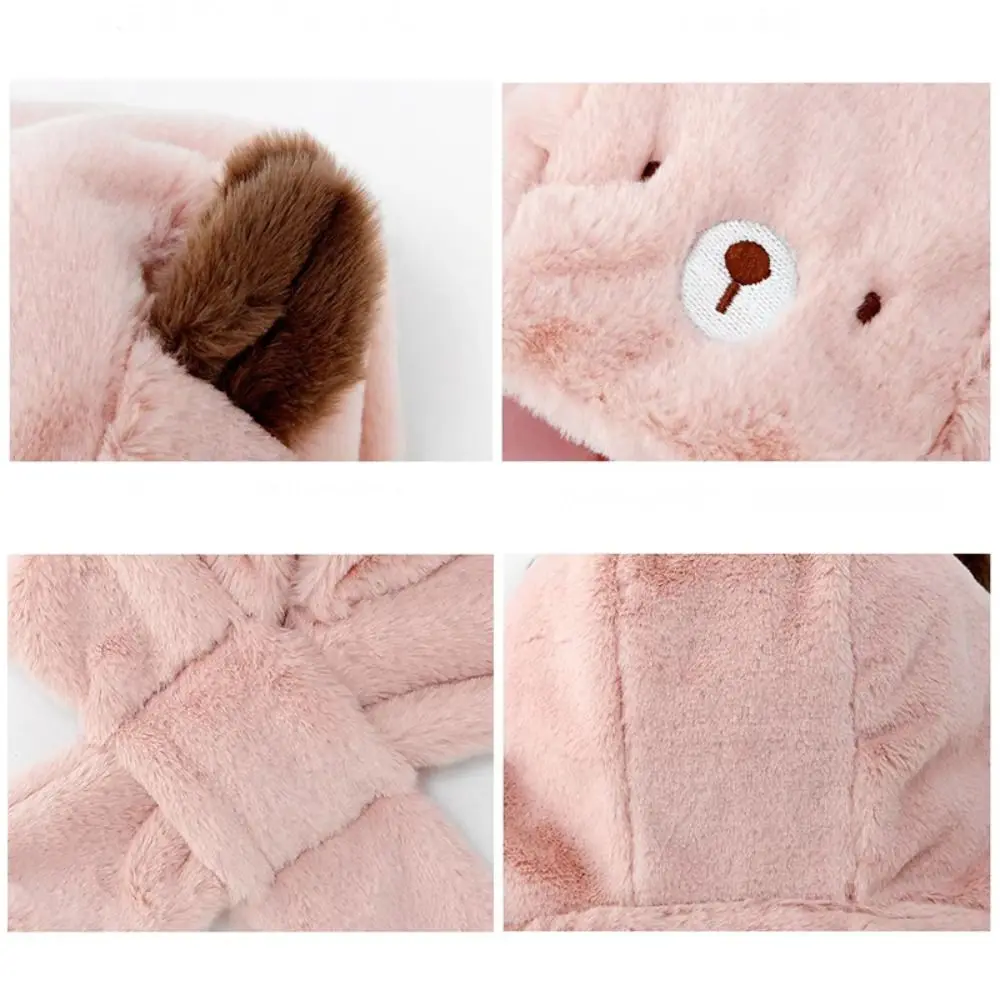 Winter Baby Hat Scarf Faux Fur Windproof Hooded Neck Protection