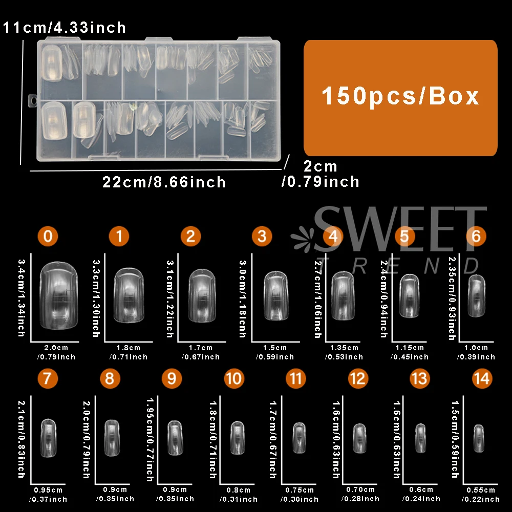 150pcs/Box Dual System Toe Nails Forms Set Acrylic Extension False Toenail Tips Top Forms for Nails UV Gel Building Mold Tools