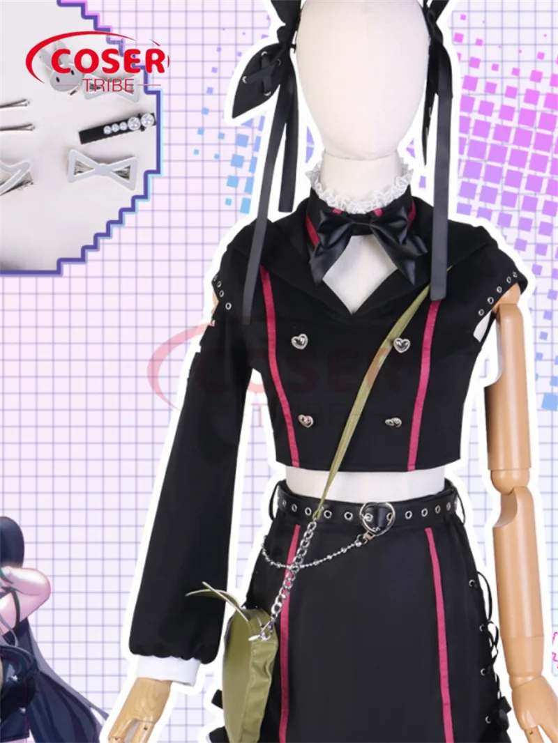 

COSER TRIBE Anime Game NIJISANJ Yorumi Rena Diffuse Exhibition Cute Dark Halloween Carnival Role CosPlay Costume Complete Set
