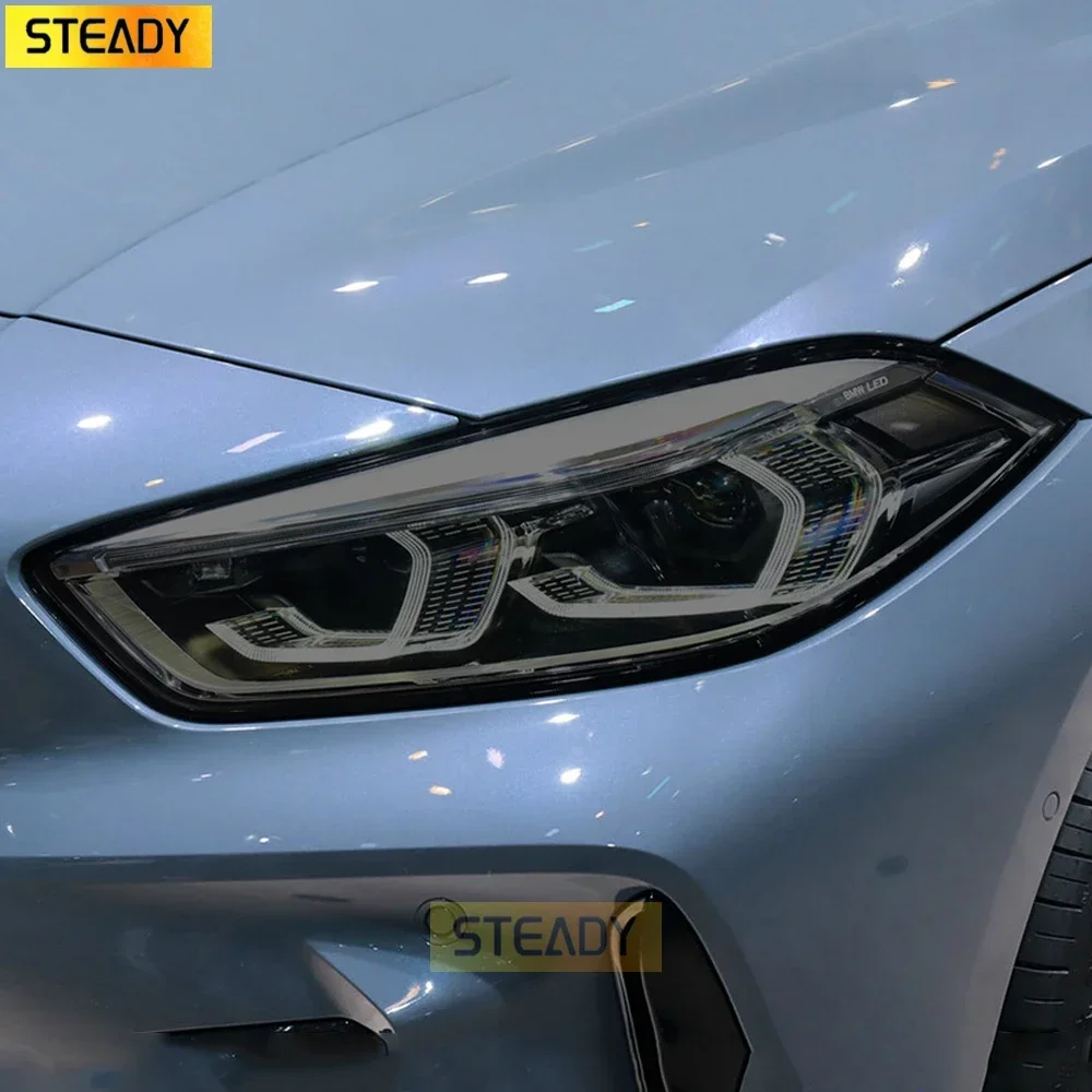 

2 Pcs Car Headlight Protective Film Headlamp Restoration Transparent Black TPU Sticker For BMW 1 Series F40 M135i 118 Accessorie