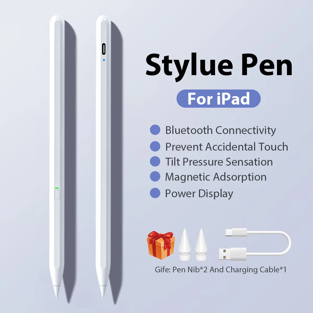 

Bluetooth Stylus Pen For Apple Pencil Ipad Pro 12.9 11 10 9 7th 8th 9th 10th Gen Air 5 4 3 Mini 6 Touch Pens Tablet Accessories