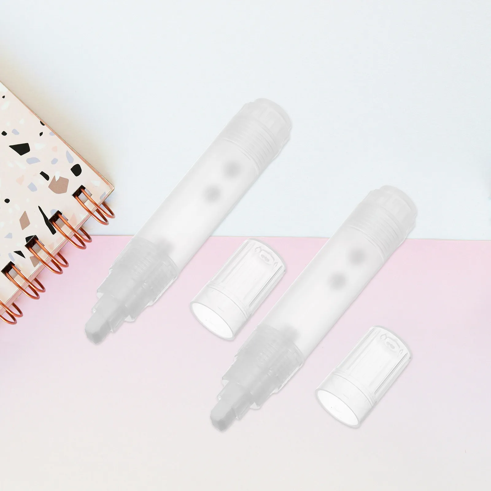 2Pcs 빈 리필 가능 페인트 펜 10Mm 플랫 포인트 아크릴 마커 목재 금속 플라스틱 야외 예술 산업 수리용