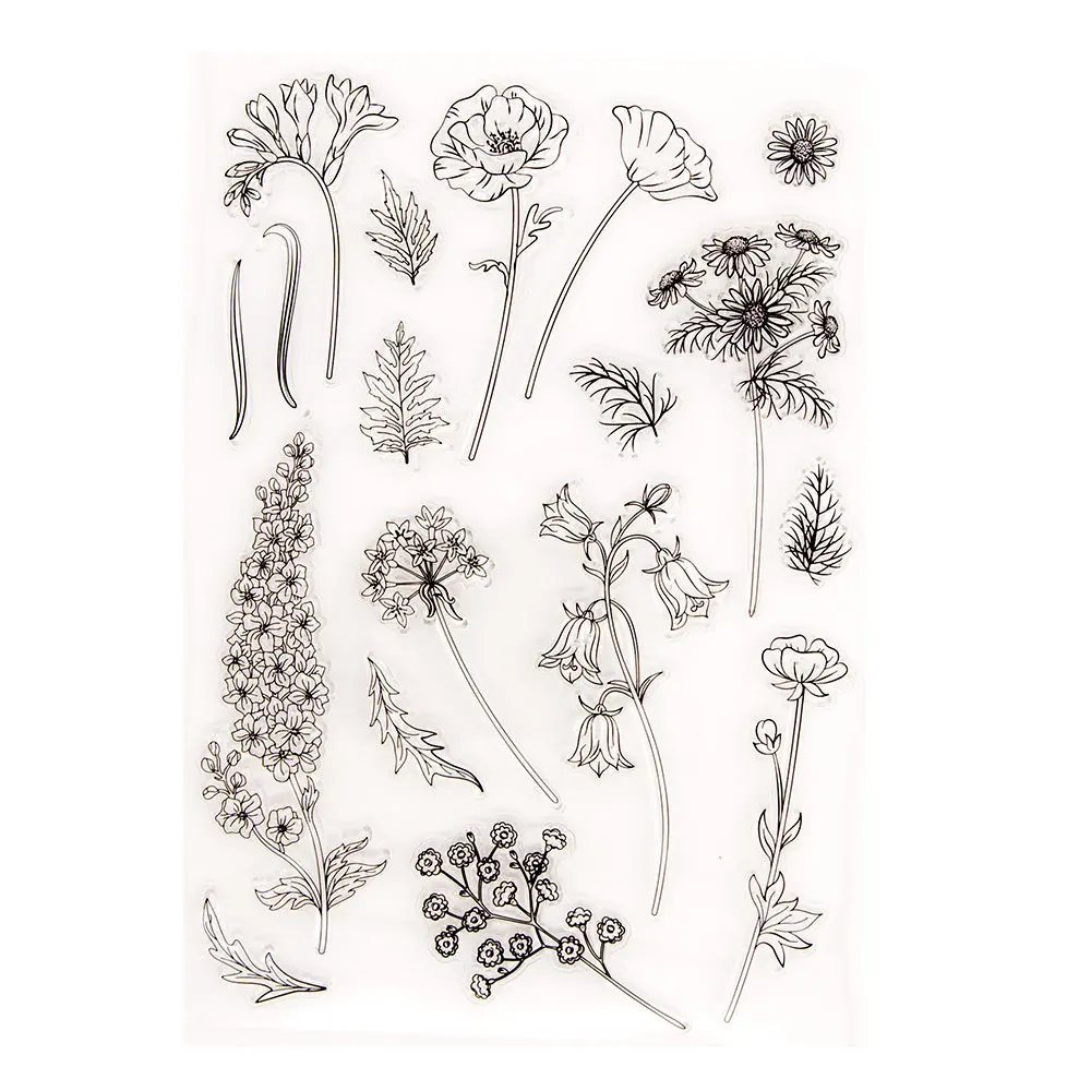 Bell Orchid Plant Decor Transparent Stamp for Clear Rubber Stamp Sheet Cling Scrapbooking Photo Album Papercard DIY Craft Making