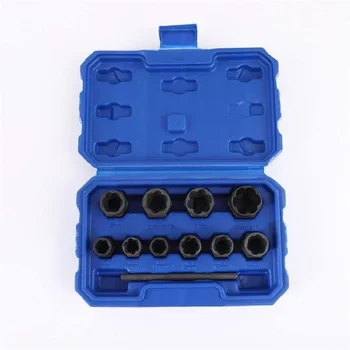 11Pcs Nut Extractor Socket Tool for Removing Damaged,Rusted,Rounded-Off Bolts,with Solid Storage Case