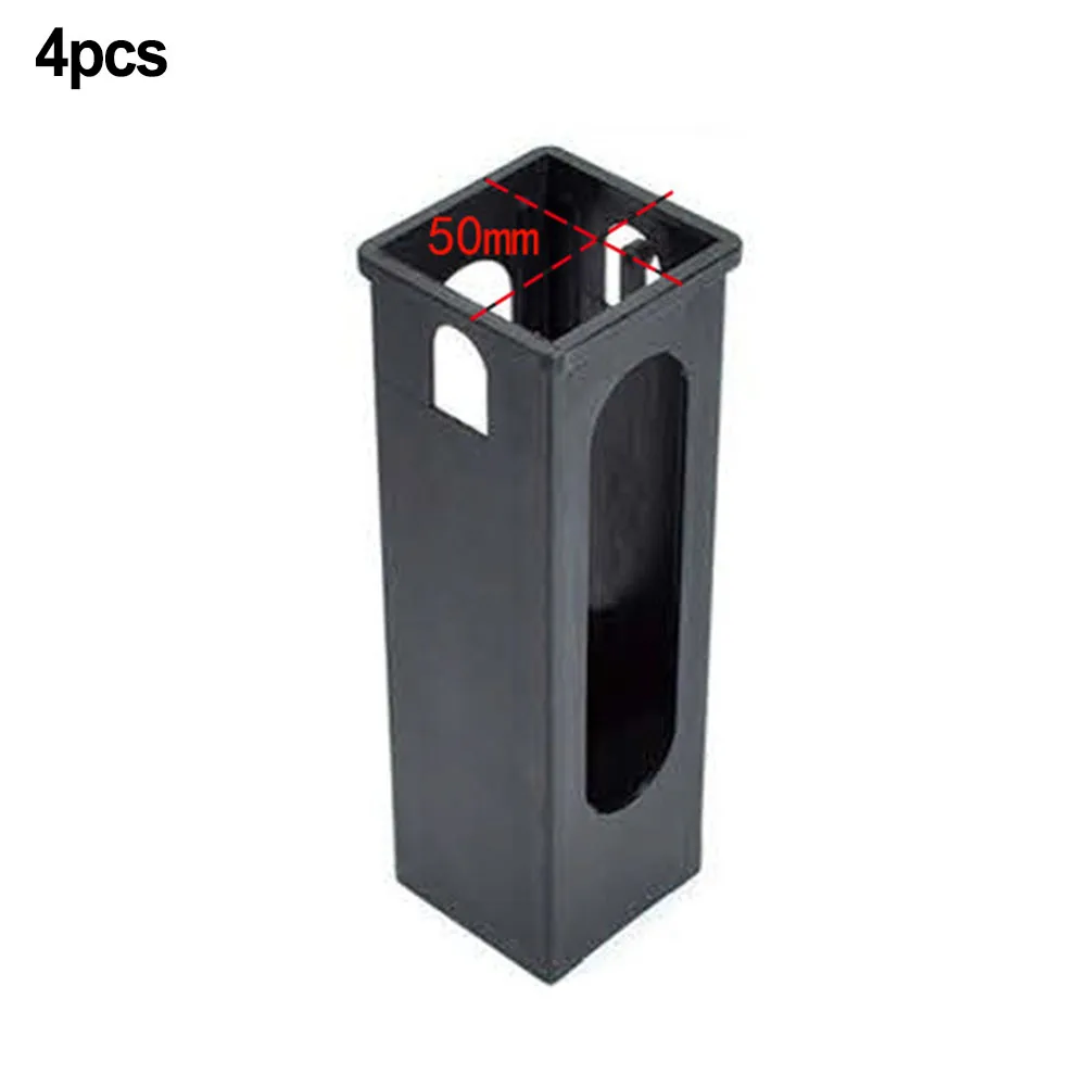 4pcs Square Tube Sleeve Fitness Equipment Accessories Diameter Plastic Square Tube Sleeve Black Sliding