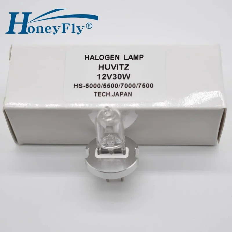 HoneyFly G6.35 Halogen Lamp JC 12V 30W Visual Ophthalmic Bulb Warm White For HUVITZ Medical Microscope HS-5000/5500/7000