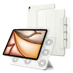 Ultra - Slim Magnetic Trifold Stand Case for Pro 13 - in M4 M5 (Cream White)