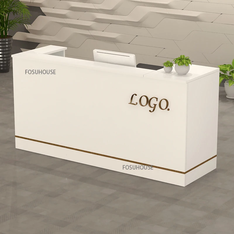 Nordic Office Furniture Reception Desk Creative Front Desk Reception Desks Beauty Salon Bar Table Clothing Store Cashier Counter
