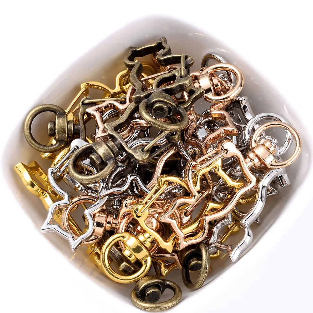 5pcs 17x41mm Katze Form Schlüssel anhänger Karabiner verschluss Haken Schnallen für Halskette Schlüssel ring Verschluss Tasche diy Schmuck machen Zubehör – Detail 7