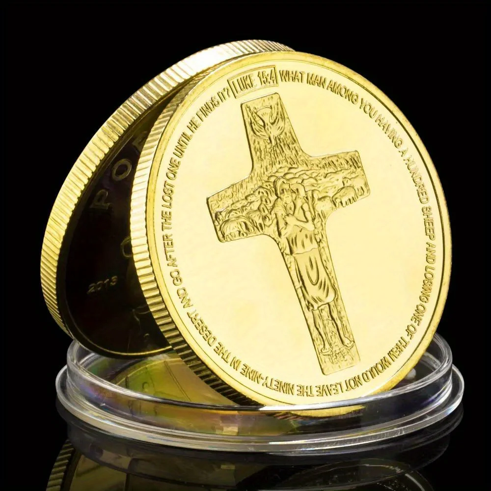 The 266th Pope of The Catholic Church Pope Francis Souvenir Coin Collectible Golden Plated Commemorative Coin