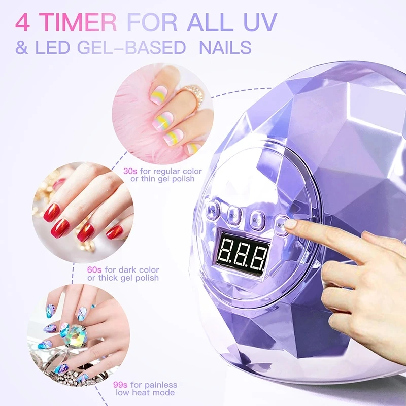 UV/LED Nagellampe – Schnelltrocknend Für Gelnägel, Automatischer Sensor, Rosa, Mit USB-Anschluss