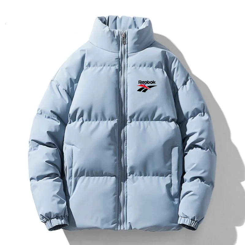 Men's new winter trend brand thickened cold-proof bread warm retro stand-up collar solid color cotton jacket