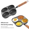 4 Hole Omelet Pan Egg Frying Pan Nonstick Divided Egg Omelet Pan Granite Coating Pancake Pan for Gas Stove and Induction Cooker 1