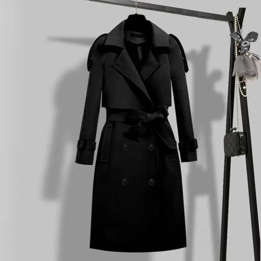 

Autumn Winter Women Coat Elegant Belted Women's Coat Warm Stylish Office Jacket Office Ladies Coat