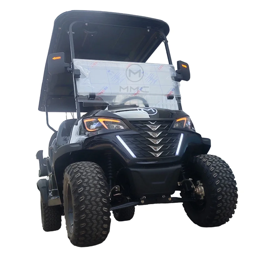 Comodi Carrelli Da Golf Neri 48V 4 Ruote 4 Posti Qualità 4000W Motore Golf Scooter Carrello Elettrico 3-4 Persone Carrelli Da Golf Da Viaggio