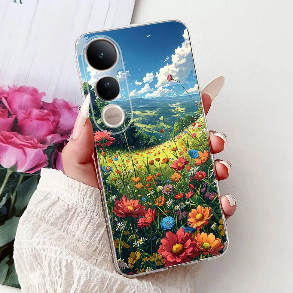 Cute Cat Luxury Fashion Floral Painted Back Cover - Stylish and Fun Phone Case