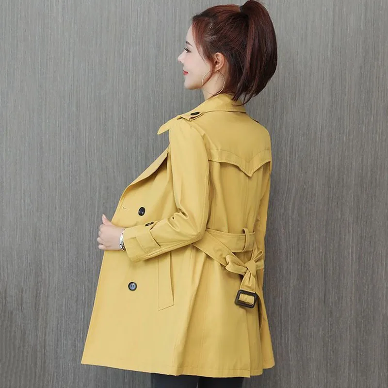 

New Spring Autumn Women's Loose Casual Trench Coat Double Breasted Female Long Windbreaker Jackets Office Women's Clothing Lined