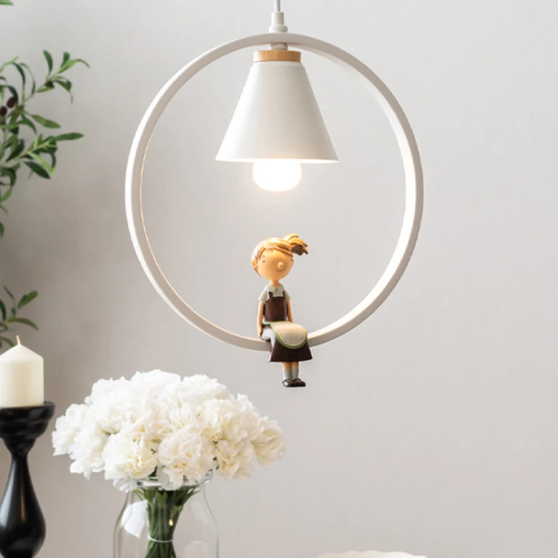 

Nordic LED bedside chandelier pendent lamp modern minimalist creative study bedroom children boys and girls indoor luxury lights