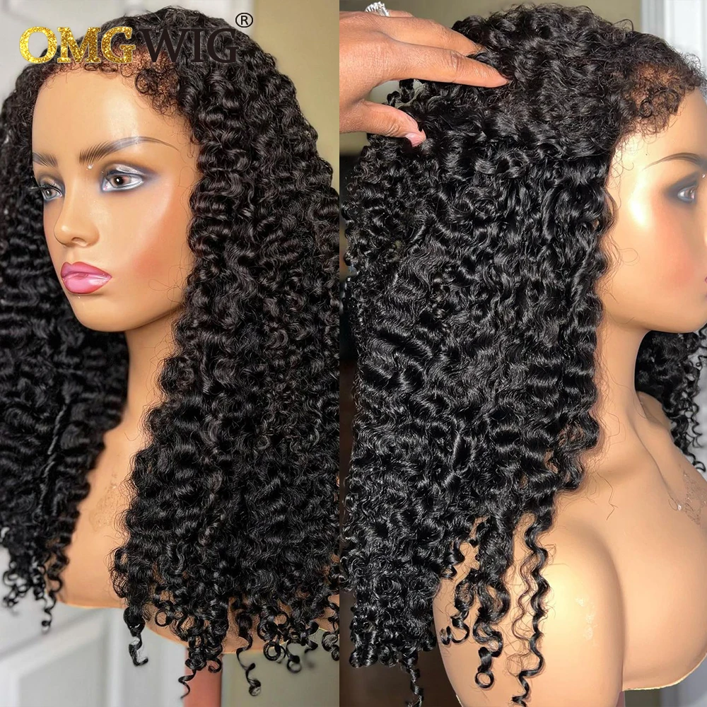 Curly Baby Hair Pre Plucked Curly Lace Front Human Hair Wigs 13x6 Lace Frontal For Black Women Kinky HairLine New Trend 180%