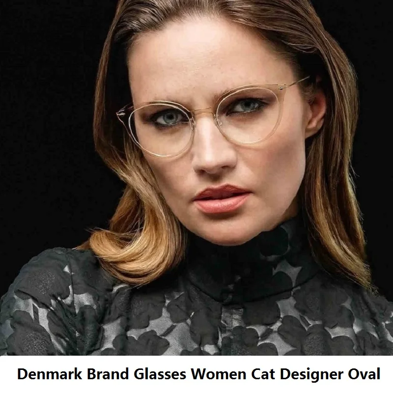 Denmark Brand Cat-Eye Titanium Glasses Frame Women Ultra