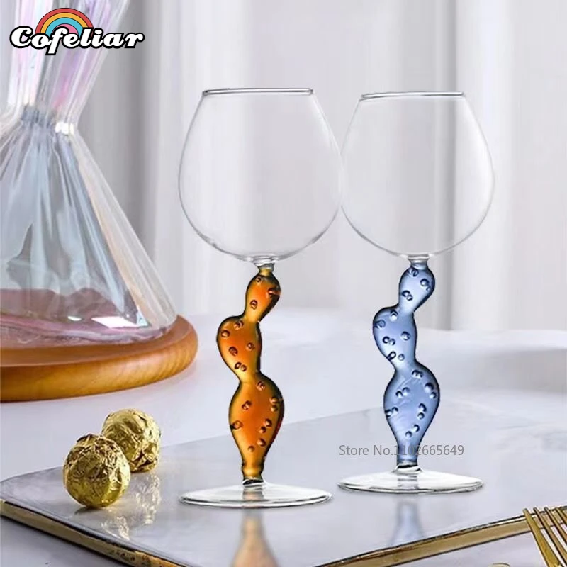 Italian Ichendorf Design Crystal Cactus Glass Handmade Red Wine Tumbler Wedding Gifts Champagne Cocktail Bordeaux Cup