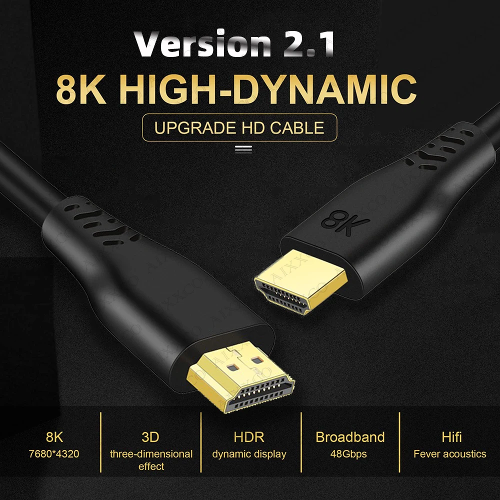 HDMI ȣȯ 2.1 ̺, HDTV Ʈ  PS4/5  ʰ HDR, eARC ARC HDCP, 8K @ 60Hz, 4K @ 120Hz, 48Gbps