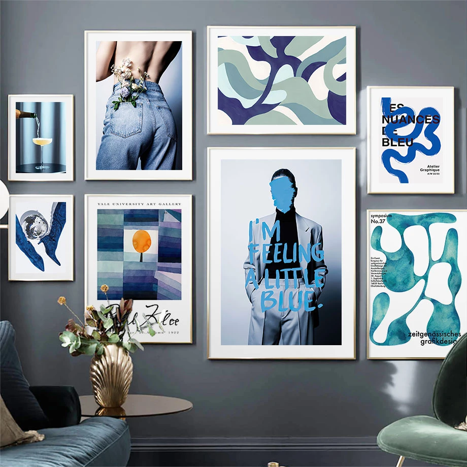 Mammoet Sluier elektrode Mode Blauwe Meisje Moderne Muur Canvas Schilderij Pop Art Woonkamer  Decoratie Posters En Prints Muur Pictures Salon Club| | - AliExpress